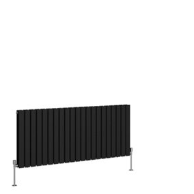 NRG 600x1428 mm Horizontal Double Flat Panel Designer Radiator Black