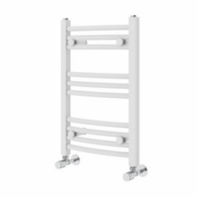 NRG 600x400 mm Curved Heated Towel Rail Radiator Bathroom Ladder Warmer White