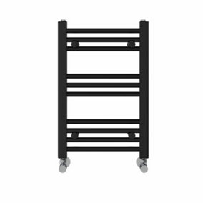 NRG 600x400 mm Straight Heated Towel Rail Radiator Bathroom Ladder Warmer Black