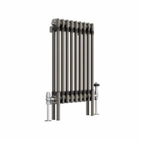NRG 600x425 mm Horizontal Traditional 2 Column Cast Iron Style Radiator Raw Metal