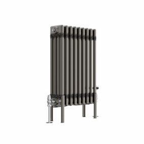 NRG 600x425 mm Horizontal Traditional 4 Column Cast Iron Style Radiator Raw Metal