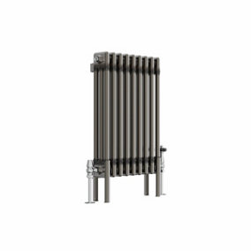 NRG 600x427 mm Horizontal Traditional 3 Column Cast Iron Style Radiator Raw Metal