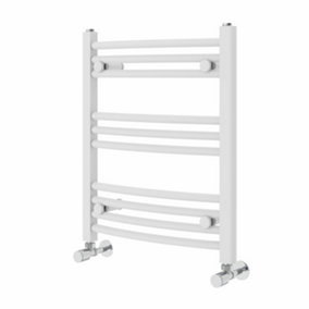 NRG 600x500 mm Curved Heated Towel Rail Radiator Bathroom Ladder Warmer White