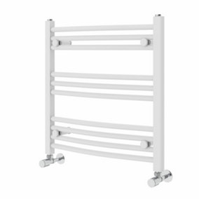 NRG 600x600 mm Curved Heated Towel Rail Radiator Bathroom Ladder Warmer White