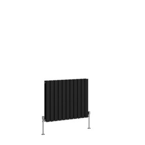 NRG 600x748 mm Horizontal Double Flat Panel Designer Radiator Black
