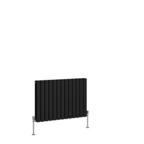 NRG 600x884 mm Horizontal Double Flat Panel Designer Radiator Black