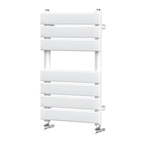 NRG 650x400 mm Flat Panel Heated Towel Rail Radiator Bathroom Ladder Warmer White