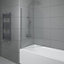 NRG 6mm Toughened Safety Glass Curved Pivot Shower Bath Screen - 1400x800mm Chrome