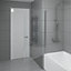 NRG 6mm Toughened Safety Glass Curved Pivot Shower Bath Screen - 1400x800mm Chrome