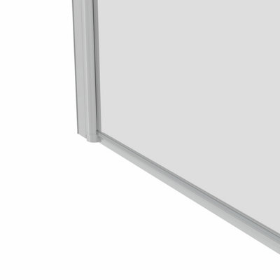 NRG 6mm Toughened Safety Glass Curved Pivot Shower Bath Screen with Towel Rail - 1400x800mm Chrome - 5
