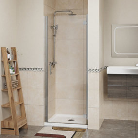 NRG 6mm Toughened Safety Glass Hinged Door Shower Enclosure Screen -1900x760mm Chrome