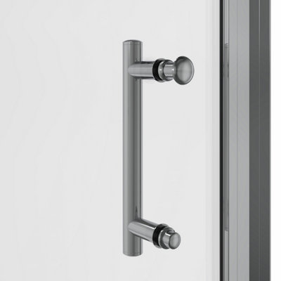 NRG 6mm Toughened Safety Glass Hinged Door Shower Enclosure Screen -1900x900mm Chrome - 3