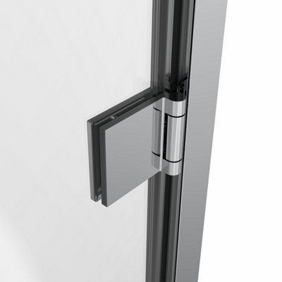 NRG 6mm Toughened Safety Glass Hinged Door Shower Enclosure Screen -1900x900mm Chrome - 5