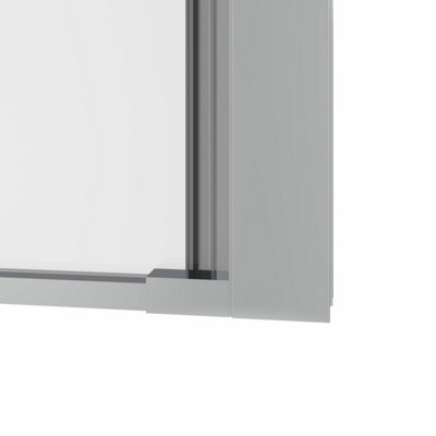 NRG 6mm Toughened Safety Glass Hinged Door Shower Enclosure Screen -1900x900mm Chrome - 6