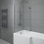 NRG 6mm Toughened Safety Glass L Shaped Shower Bath Screen Hinged Return - 1400x800mm Chrome