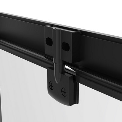 NRG 6mm Toughened Safety Glass Pivot Door Shower Enclosure Screen - 1900x1000mm Black - 5
