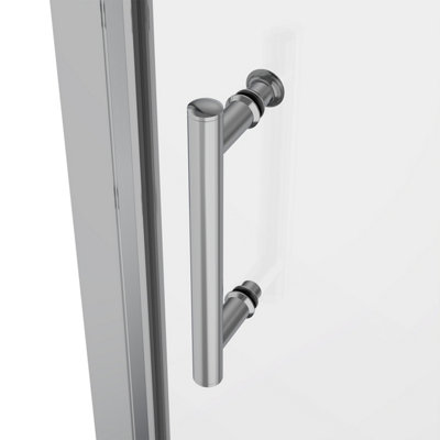 NRG 6mm Toughened Safety Glass Pivot Door Shower Enclosure Screen - 1900x700mm Chrome - 3