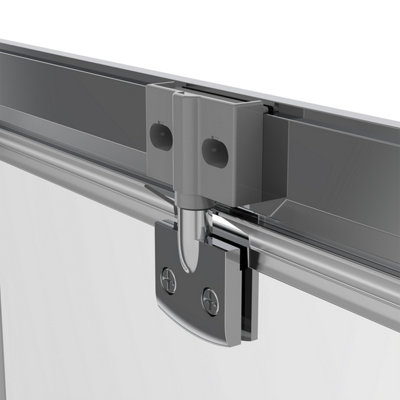 NRG 6mm Toughened Safety Glass Pivot Door Shower Enclosure Screen - 1900x760mm Chrome - 4
