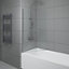 NRG 6mm Toughened Safety Glass Straight Pivot Shower Bath Screen with Towel Rail - 1400x800mm Chrome