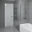 NRG 6mm Toughened Safety Glass Straight Pivot Shower Bath Screen with Towel Rail - 1400x800mm Chrome