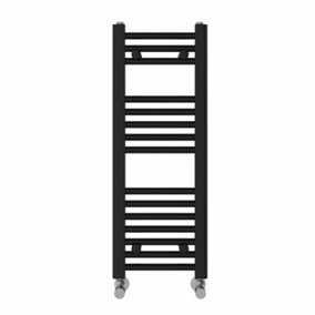 NRG 800x300 mm Straight Heated Towel Rail Radiator Bathroom Ladder Warmer Black