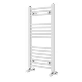 NRG 800x400 mm Curved Heated Towel Rail Radiator Bathroom Ladder Warmer White
