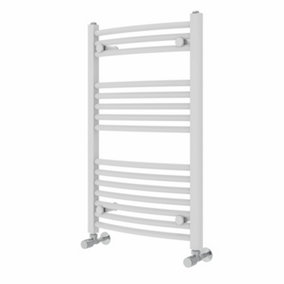 NRG 800x500 mm Curved Heated Towel Rail Radiator Bathroom Ladder Warmer White