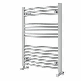 NRG 800x600 mm Curved Heated Towel Rail Radiator Bathroom Ladder Warmer Chrome