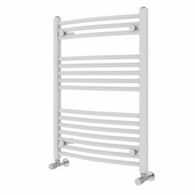NRG 800x600 mm Curved Heated Towel Rail Radiator Bathroom Ladder Warmer White