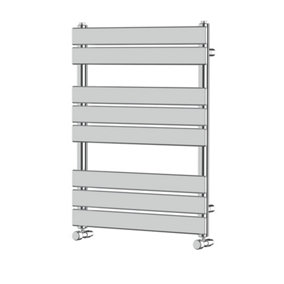 NRG 800x600 mm Flat Panel Heated Towel Rail Radiator Bathroom Ladder Warmer Chrome