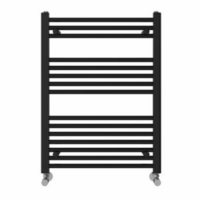 NRG 800x600 mm Straight Heated Towel Rail Radiator Bathroom Ladder Warmer Black