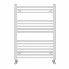 NRG 800x600 mm Straight Heated Towel Rail Radiator Bathroom Ladder Warmer White