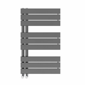 NRG 824x500 mm Designer Flat Panel Heated Towel Rail Radiator Bathroom Ladder Warmer Gunmetal