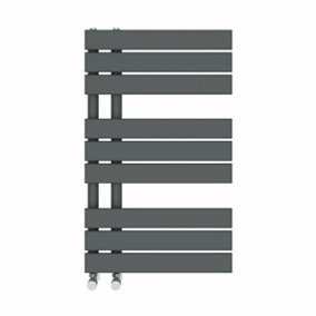 NRG 824x500 mm Designer Flat Panel Heated Towel Rail Radiator Bathroom Ladder Warmer Sand Grey