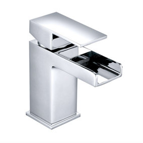 NRG Basin Sink Mixer Tap Chrome Square Bathroom Lever Faucet