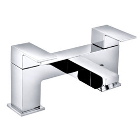 NRG Bathroom Bath Filler Mixer Tap Square Dual Handle Tub Level Faucet