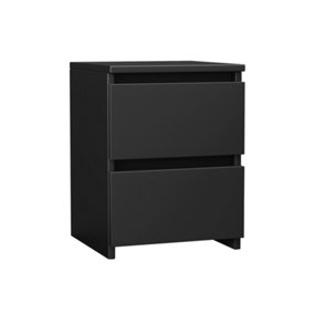 NRG Chest of Drawers Storage Bedroom Furniture Cabinet 2 Drawer Black 30x30x40cm