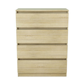 NRG Chest of Drawers Storage Bedroom Furniture Cabinet 4 Drawer Oak 70x40x95.5cm