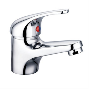 NRG Chrome Basin Sink Mixer Tap Small Modern Bathroom Lever Faucet
