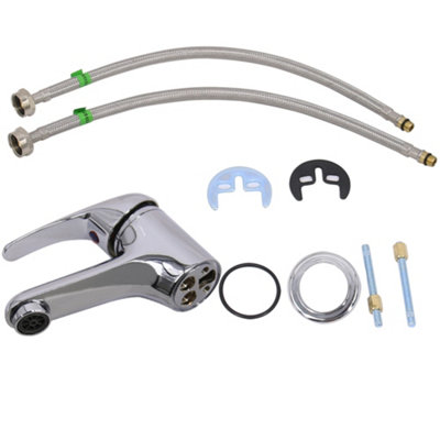 NRG Chrome Basin Sink Mixer Tap Small Modern Bathroom Lever Faucet - 4