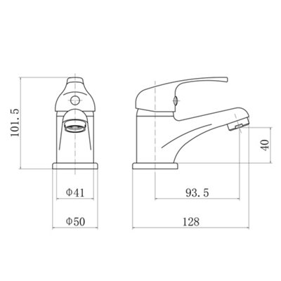 NRG Chrome Basin Sink Mixer Tap Small Modern Bathroom Lever Faucet - 6