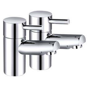 NRG Chrome Basin Sink Tap Modern Bathroom Twin Basin Taps