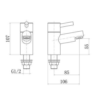 NRG Chrome Basin Sink Tap Modern Bathroom Twin Basin Taps - 3