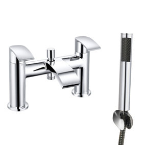 NRG Chrome Bath Shower Mixer Tap Bathroom Faucet and Hand Held Shower Head Set