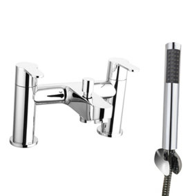 NRG Chrome Bath Shower Mixer Tap Faucet with Hand Held Shower Head Set