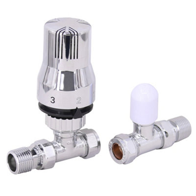 Black Trv Radiator Valves Angled - View #3