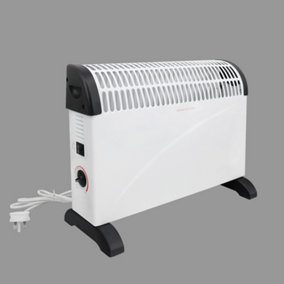 NRG Free Standing Convector Heater 2000W Electric 3 Adjustable Heat Settings White