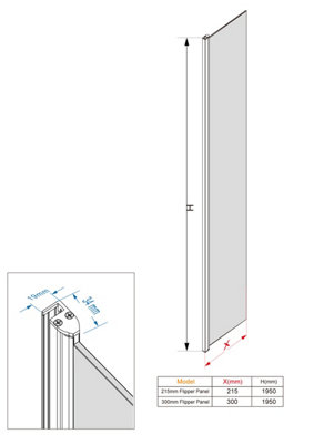 NRG Matte Black Walk In Shower Enclosure Wet Room 1000mm Glass Screen with 300mm Return Panel - 6