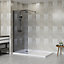 NRG Matte Black Walk In Shower Enclosure Wet Room Grey Glass Screen Panel 8mm - 800x1950mm