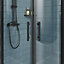NRG Offset Quadrant Shower Enclosure Corner Entry Sliding Door Easy Clean Glass - 1000mmx800mm Matte Black